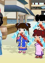 白雪公主贝儿公主在古代卖糖葫芦