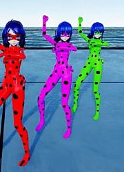 瓢虫雷迪MMD：5个玛丽娜的“骑马舞”表演