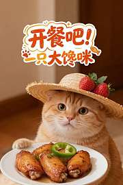 开餐吧！一只大馋咪